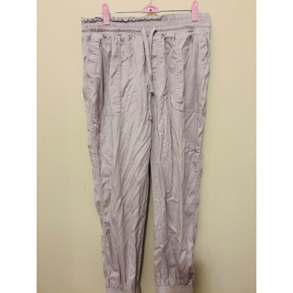 A New Day Jogger Pants Womens Medium Lavender Excellent Elastic Waist Drawstring